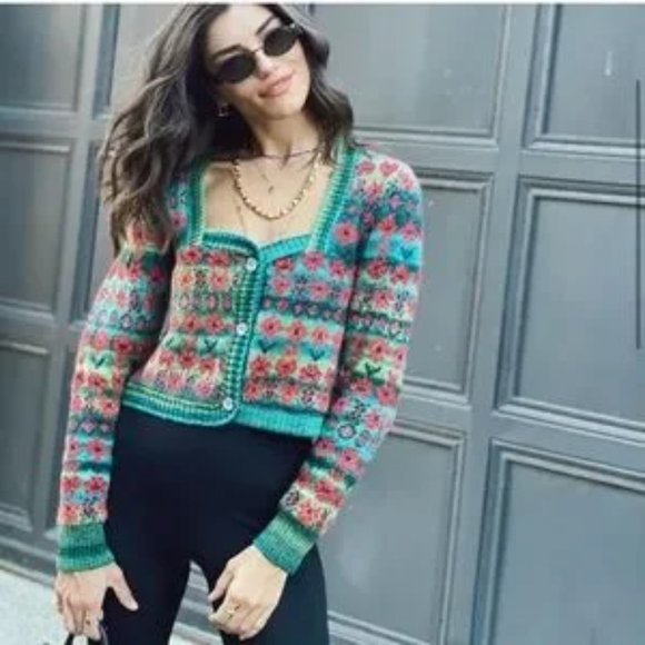 Zara Knit Jacquard Jacket - Picture 6 of 8